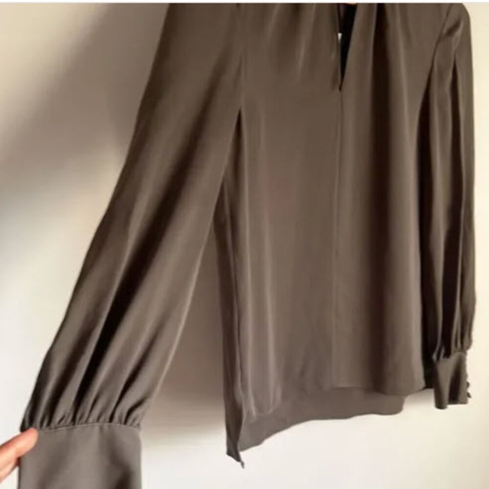 NWT Theory Women's Silk Neck Band Blouse Size S - Picture 4 of 9